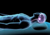 Illustration of a human figure with a highlighted brain