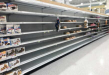 Harvard’s Alarming Food Study Findings Empty grocery store shelves with a few snack items remaining