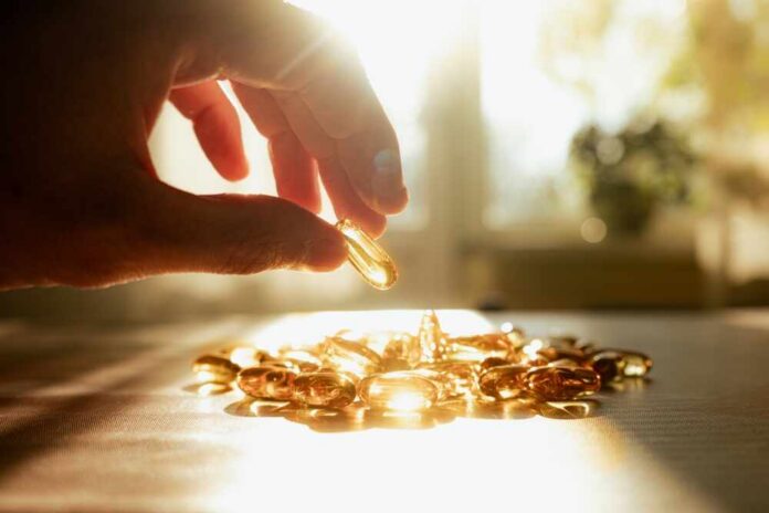 shutterstock_2534077389.jpg A hand reaching for a golden capsule among many on a table