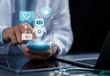 AI Models Are Rewriting Medical Rules Healthcare professional interacting with a smartphone displaying health-related icons
