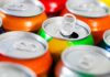 Energy Drinks and Stroke Risk Assorted soda cans with one open pull-tab