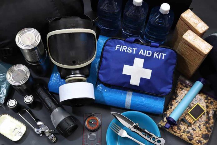 Emergency preparedness kit with first aid bag and supplies