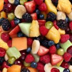 Mixed fruit salad with assorted berries and melons