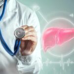 Fasting Methods That Burn The Most Visceral Fat Doctor holding a stethoscope with a digital liver graphic