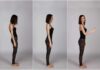 woman in side profile showing posture changes and thumbs up