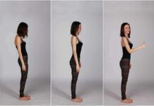 When Muscle Slide Starts To Accelerate woman in side profile showing posture changes and thumbs up