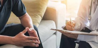 Doctor and patient talking during a consultation